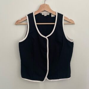 vintage ann taylor petite women’s button down vest